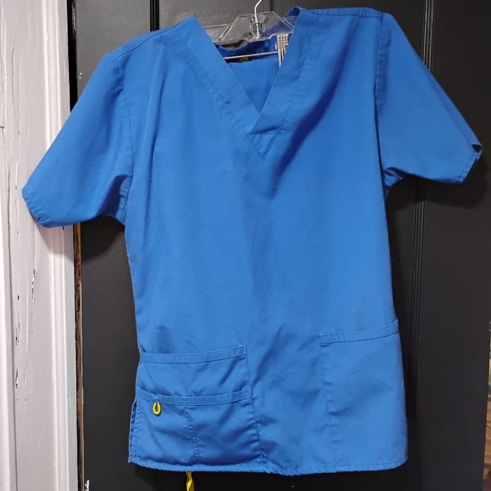 Small WonderWink Blue Scrub Top And Bottom